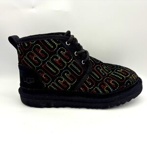 UGG Kids Boots Black with Multicolor Logo
Authentic new without tags or box.